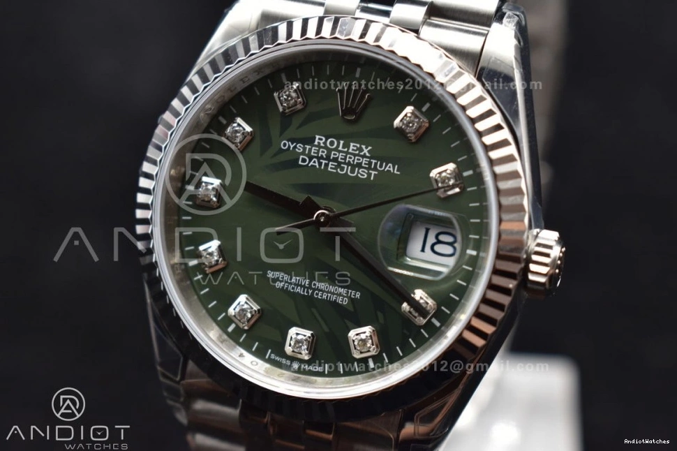 126234 1:1 36 Timeless Diamond On VSF Green VS 904L SS DateJust Best 573 Jubilee Dial Edition Bracelet Steel 1220